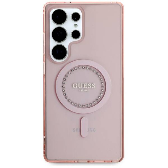 GUESS Huse pentru Samsung Galaxy S25 Ultra, 4G Big Metal Logo, roz