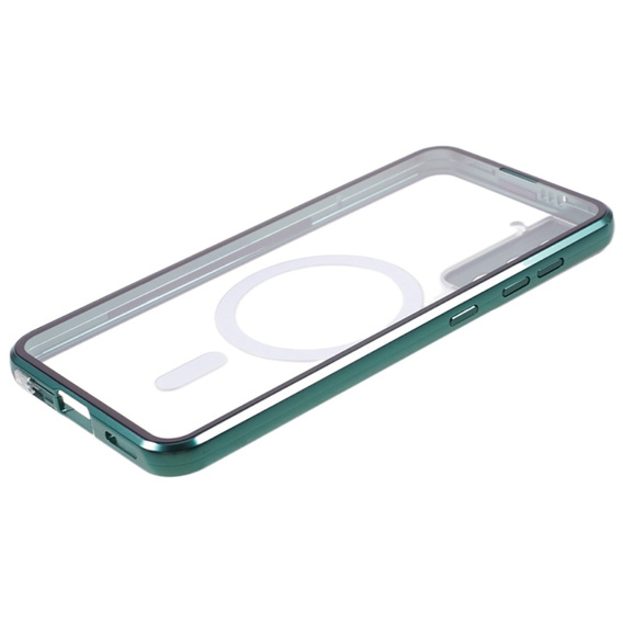 Carcasa Magnetic Dual Glass MagSafe pentru Samsung Galaxy S21+ Plus, verde
