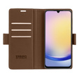 Husă pentru Samsung Galaxy A25 5G, ERBORD Glossy Litchi, portofel cu clapetă, maro