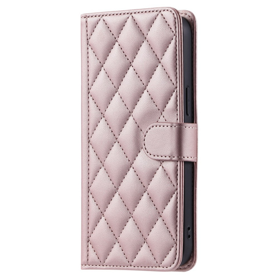 Husă cu clapetă pentru Samsung Galaxy A36 5G, Rhombus Crossbody Leather, roz