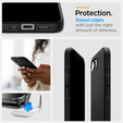 Carcasa Spigen pentru iPhone 16E, Liquid Air, negru + 9H Tempered Glass