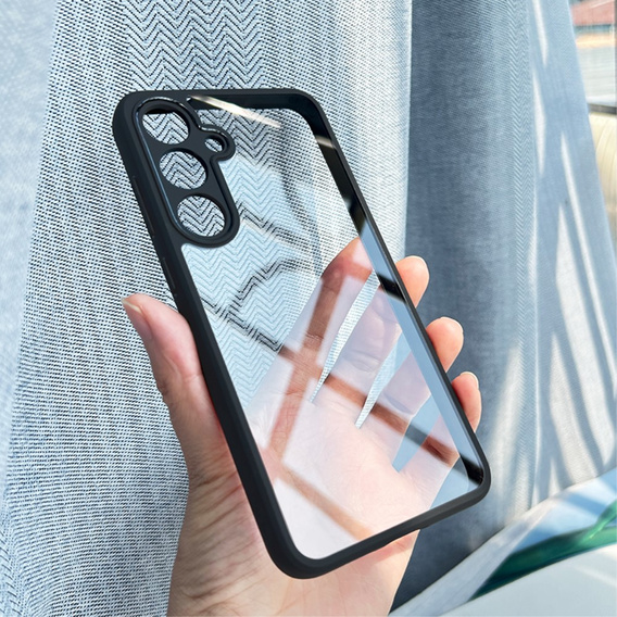 Carcasă pentru Samsung Galaxy S24+ Plus, Fusion Hybrid, cu protecție pentru camera foto, transparent / negru