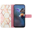 Cu clapetă pentru Xiaomi Redmi Note 13 Pro 4G / Xiaomi Redmi Note 14S / Xiaomi Poco M6 Pro 4G, Wallet, Marble roz