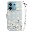 Cu clapetă pentru Xiaomi Redmi Note 13 Pro 5G, Wallet, Magnolia Flowers gri