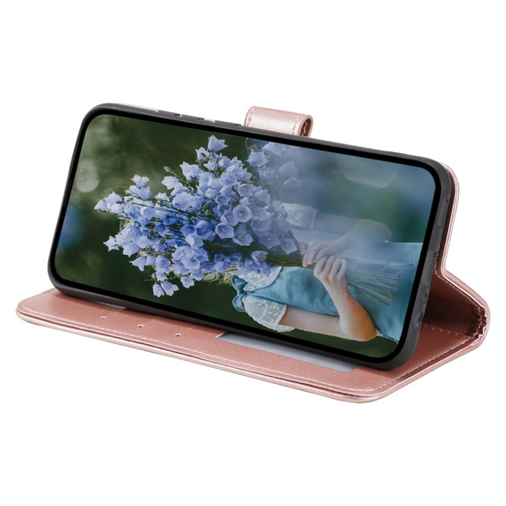 Cu clapetă pentru Oppo A17, Mandala, roz rose gold