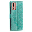 Cu clapetă pentru Samsung Galaxy A14 4G/5G, Mandala, verde