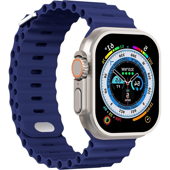 Pasek Silikonowy Ocean do Apple Watch 1/2/3/4/5/6/7/8/SE/ULTRA 42/44/45/49MM, Czarny