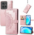Cu clapetă pentru Motorola Edge 50 Neo / Motorola ThinkPhone 25, Mandala, roz rose gold