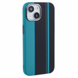 Carcasa pentru iPhone 14, Carbon Fiber MagSafe, negru / albastru