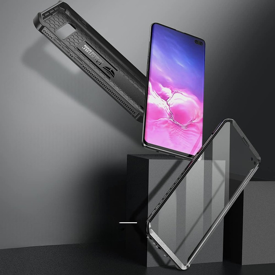 Husă blindată pentru Samsung Galaxy S10 Plus, Dexnor Full Body, negru