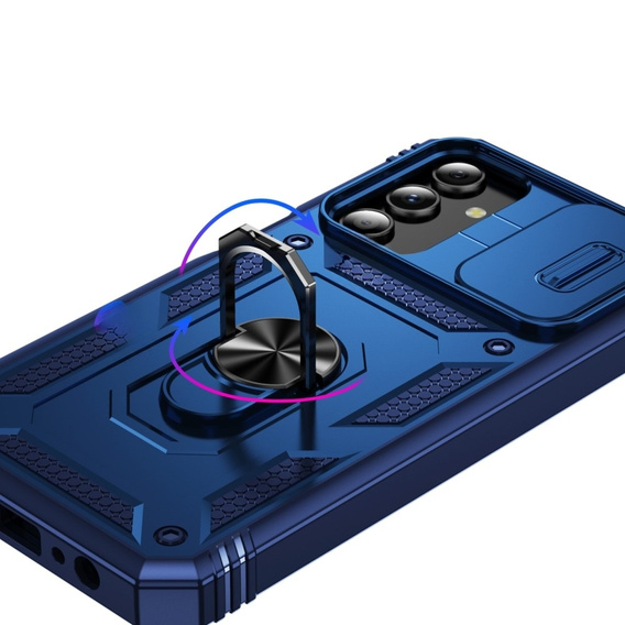 Husă blindată pentru Samsung Galaxy S24+ Plus, CamShield Slide, albastru