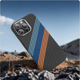 Carcasa pentru iPhone 13 Pro, Carbon Fiber MagSafe, albastru închis
