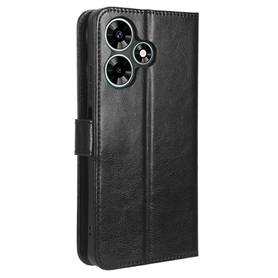 Cu clapetă pentru Infinix Hot 30, Crazy Horse Wallet, negru