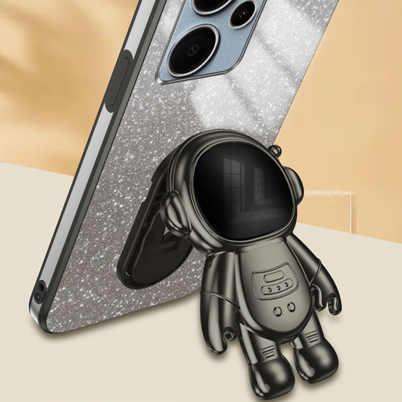 Husa pentru Xiaomi Redmi Note 13 Pro+, Glitter Astronaut, negru