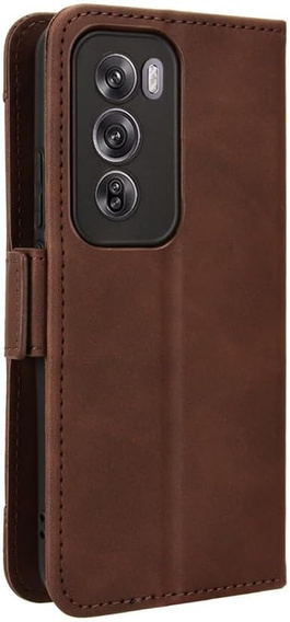 Cu clapetă pentru Oppo Reno 12 Pro, Card Slot, maro