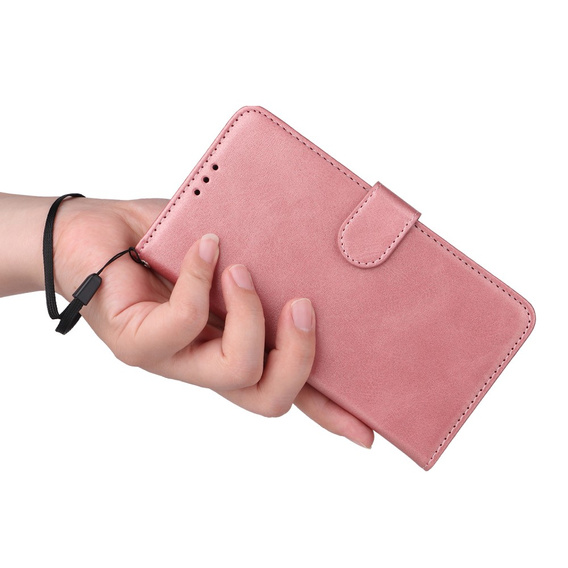 Cu clapetă pentru Samsung Galaxy A34 5G, Leather Wallet, roz rose gold