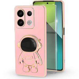 Carcasă pentru Xiaomi Redmi Note 13 Pro 5G, Astronaut, roz + sticlă călită 9H