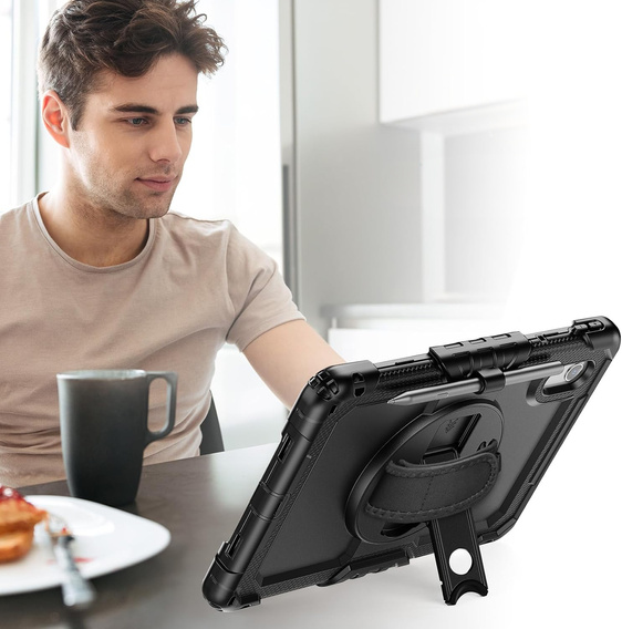 Husa blindată pentru Lenovo Tab M11, carcasă de protecție 360 cu slot pentru stylus, negru