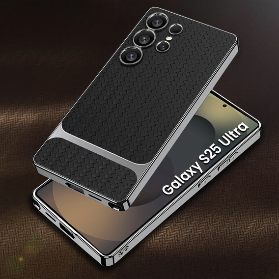 Huse pentru Samsung Galaxy S25 Ultra, GKK Woven Leather, negru
