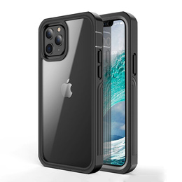 Carcasă pentru iPhone 12/12 Pro, Shockproof, cu folie, negru
