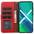 Cu clapetă pentru Motorola Moto G73 5G, KHAZNEH RFID, roșu / negru