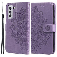 Cu clapetă pentru Samsung Galaxy S21 FE, Mandala, violet