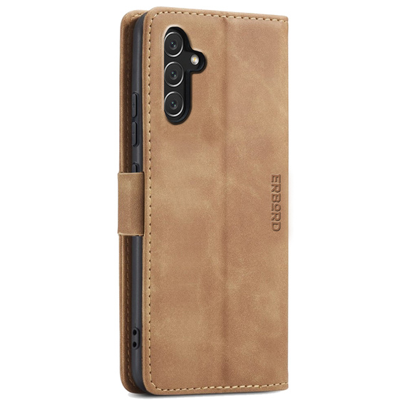 Husă pentru Samsung Galaxy A14 4G/5G, ERBORD Vintage, portofel cu clapetă, maro