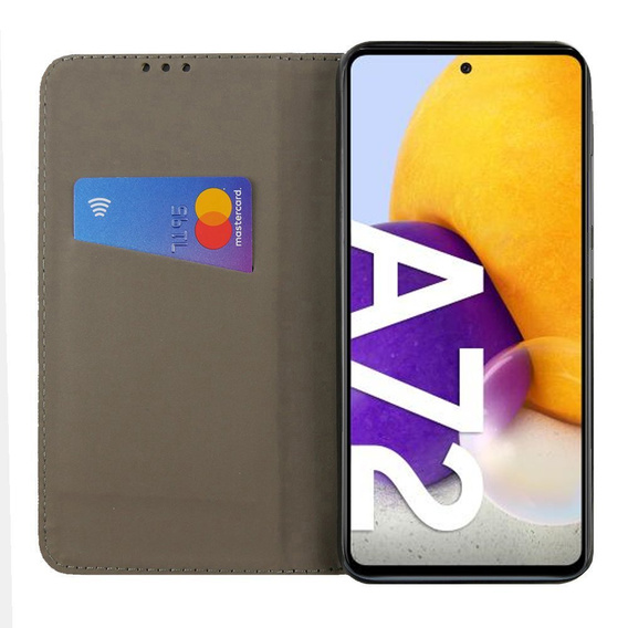 Cu clapetă pentru Samsung Galaxy A72 5G / A72 LTE, Wallet Smart Magnet, albastru