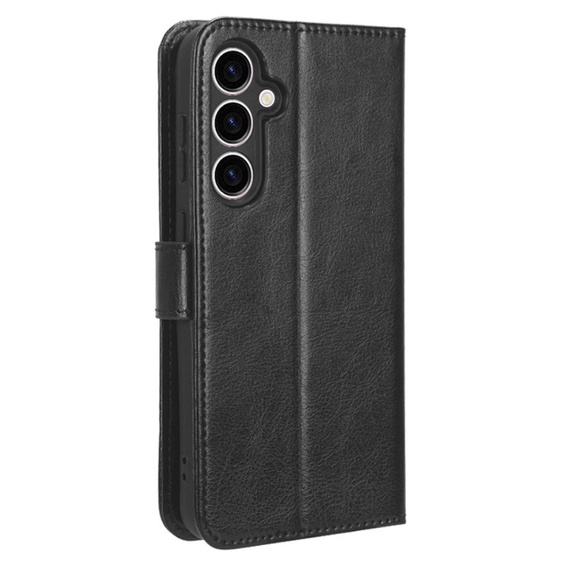 Cu clapetă pentru Samsung Galaxy S23 FE, Crazy Horse Wallet, negru