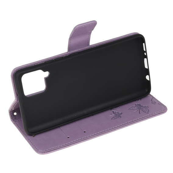 Cu clapetă pentru Samsung Galaxy A22 LTE, Butterfly, violet deschis
