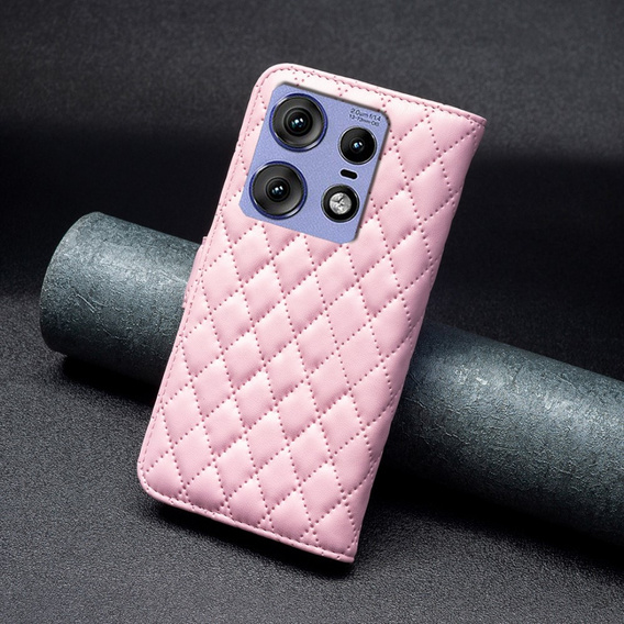 Cu clapetă pentru Motorola Edge 50 Pro 5G, Wallet, BINFEN COLOR, roz