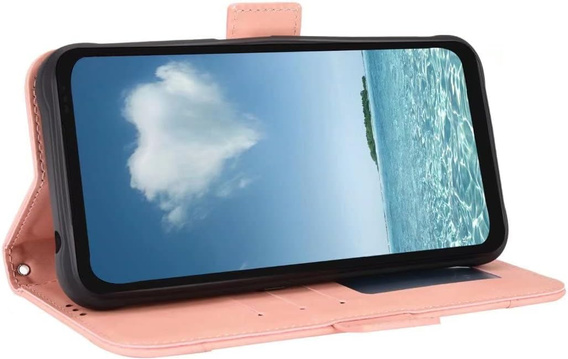 Cu clapetă pentru Realme 12+ Plus 5G, Card Slot, roz