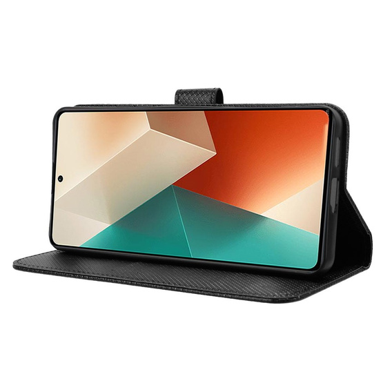 Cu clapetă pentru Xiaomi Redmi Note 13 5G, Wallet Smart Magnet, negru