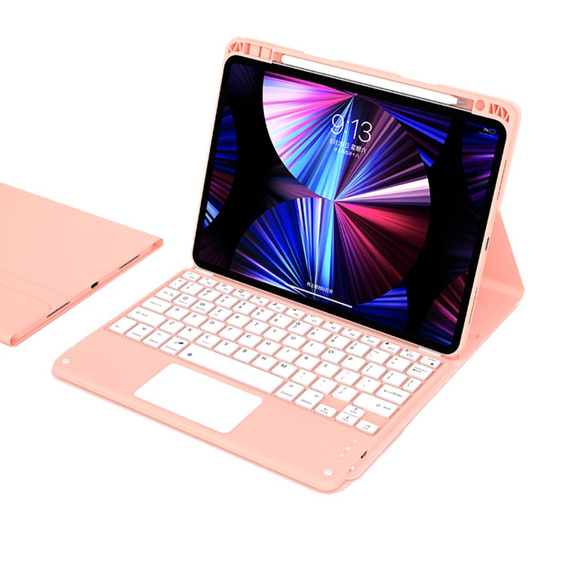 Carcasă + tastatură iPad Air 10.9 4 2020 / 5 2022, Touchpad, roz rose gold