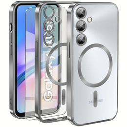 Husă pentru Samsung Galaxy A05s, Electro MagSafe, de argint + Sticlă pentru ecran