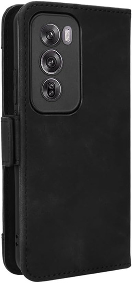 Cu clapetă pentru Oppo Reno 12, Card Slot, negru