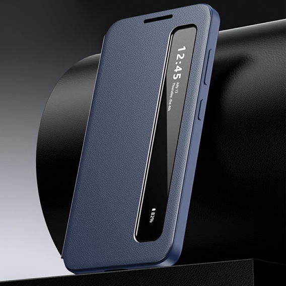 Husă din piele Smart View Window pentru Samsung Galaxy S26, albastră