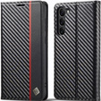 Carcasă cu clapetă pentru Samsung Galaxy S24, Carbon LC.IMEEKE, negru