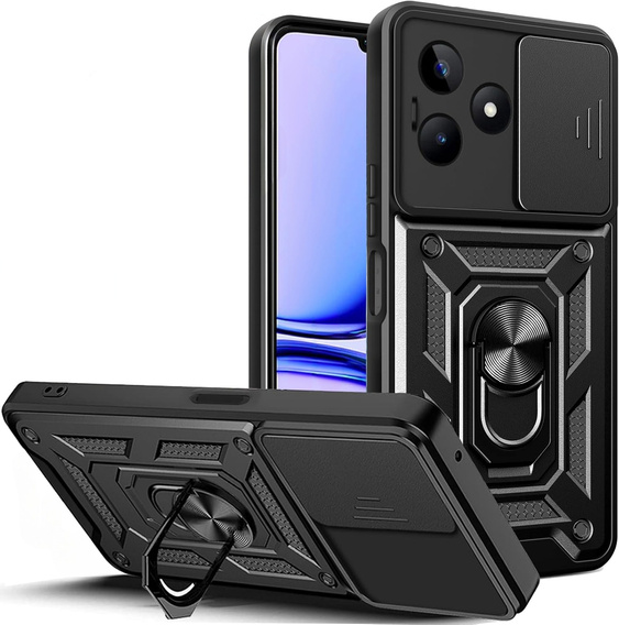 Husă blindată pentru Realme Note 50, CamShield Slide, negru