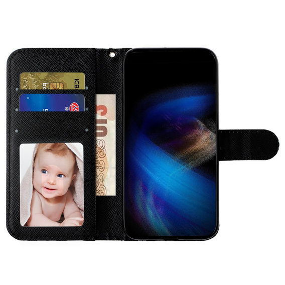 Cu clapetă pentru Samsung Galaxy A35 5G, Wallet, Leopard