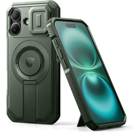 Carcasă blindată pentru iPhone 16, Dexnor CamProtect MagSafe, verde
