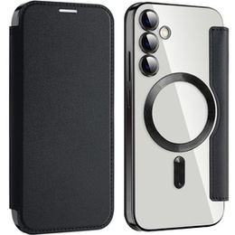 Cu clapetă pentru Samsung Galaxy S23 FE, RFID Wallet MagSafe CamShield, negru