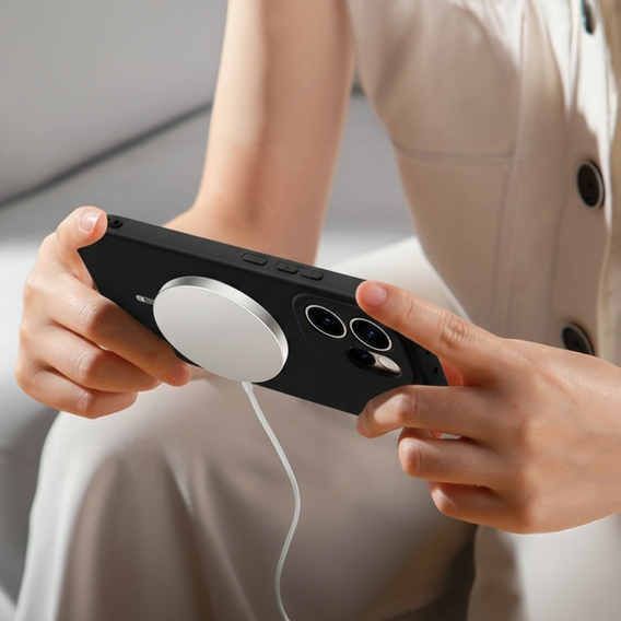 Husă din silicon Lite pentru MagSafe pentru Oppo Reno 15 FS, negru