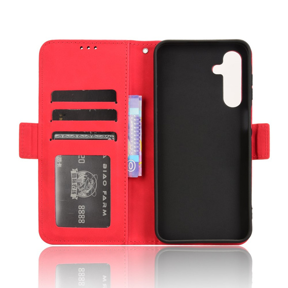 Cu clapetă pentru Samsung Galaxy A16, Card Slot, roșu