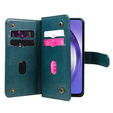 Husa cu clapetă pentru Samsung Galaxy A55 5G, 10 Card Slots Wallet, verde