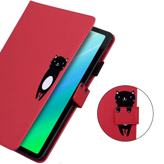 Husă pentru iPad 10.2" 2021/2020/2019 (9/8/7 gen.), cu clapetă, animal, roșu