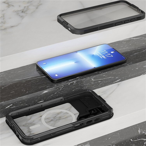 Husă impermeabilă pentru Samsung Galaxy S24, Redpepper, pentru MagSafe, negru