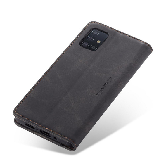 Husa CASEME pentru Samsung Galaxy A71, Leather Wallet Case, negru