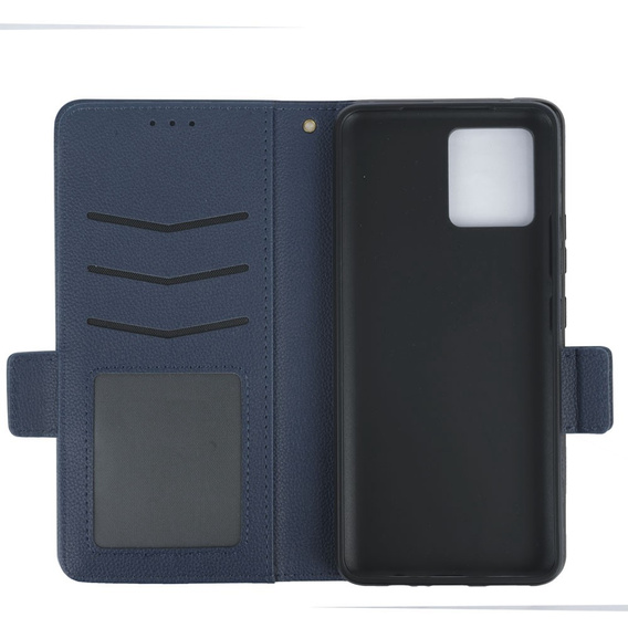 Cu clapetă pentru Motorola Moto G72, Wallet Thin Magnet, albastru închis