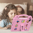 Husă pentru copii pentru iPad Air 10.9" 2022/2020 (5/4 gen.) / Pro 11" 2022/2021/2020 (4/3/2 gen.), Cute Patterns, cu suport, roz
